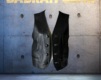 Premium Genuine Leather Motorcycle Vest: Biker Riding Touring Street Vests # 242