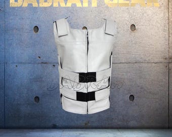 Premium Genuine Leather Motorcycle Vest: Biker Riding Street Vests # 203