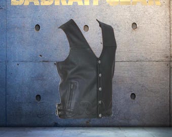 Premium Genuine Leather Motorcycle Vest: Biker Riding Touring Street Vests # 239