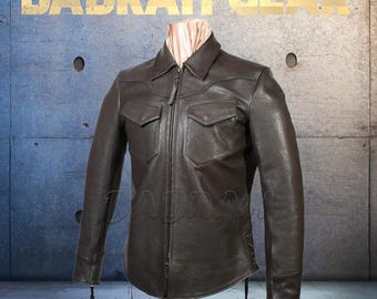 Men's Leather Motorcycle Jacket: Casual Biker Jackets New # 117