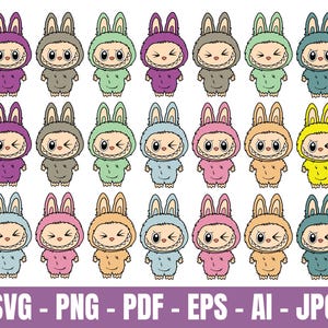 Labubu Designs Svg, Labubu Png, Labubuu Sublimation, T Shirt Design, Monster Characters, Svg Cut Files, Instant Download