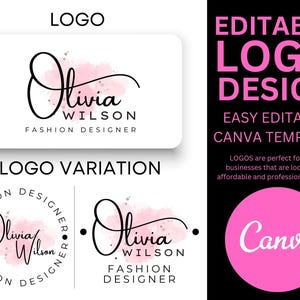 3 Logo Design Set, Logo Template, Lash Logo, Hair Logo, DIY Beauty Logo, Luxe Makeup Logo, Nails Logo, Premade Logo Design Custom