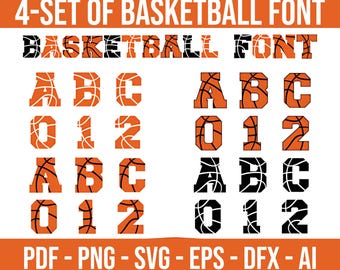 New Basketball Alphabet SVG, Basketball Font SVG, Basketball Letters Svg, Numbers SVG, Sport Alphabet Svg, Sport Font Svg Digital Download
