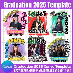 2025 Graduation tshirt Grad Bootleg Canva Template, Graduation t shirt bundle, Canva Grad tshirt template, Class of 2025 Graduation T Shirt