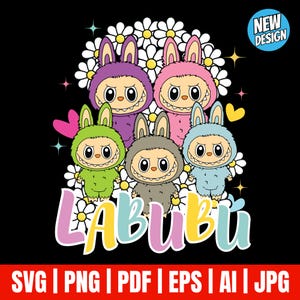 Labubu Designs Svg, Labubu Png, Labubuu Sublimation, T Shirt Design, Monster Characters, Svg Cut Files, Instant Download