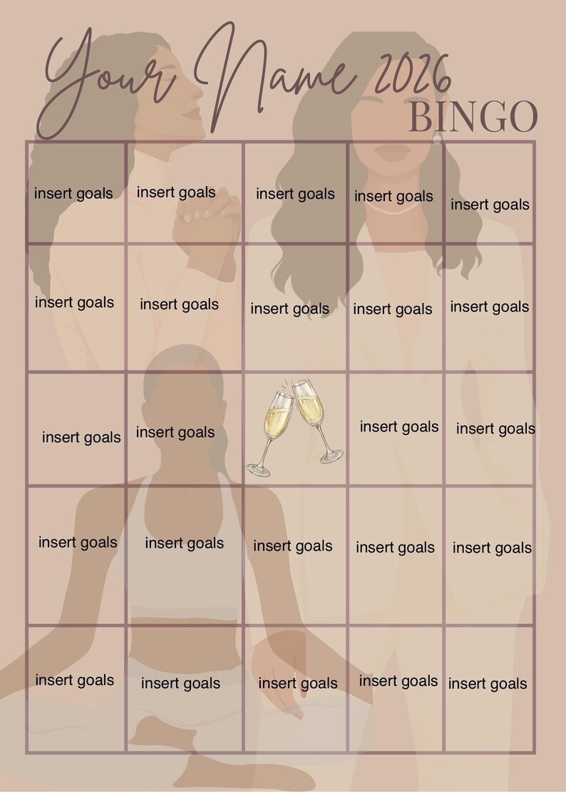 2026 Goal Setting Bingo | Printable Vision Board Template | New Year ...