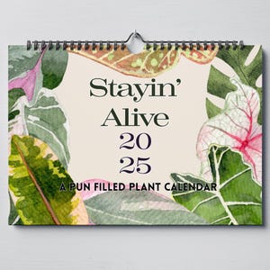 Calendario da parete 2025 con illustrazioni botaniche / Festività bancarie del Regno Unito / Sezione note / Calendario artistico ad acquerello