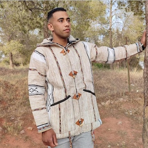 Berber Warm Jacket, Winter Jacket, Bohemian Style, Moroccan Jacket, Handmade Jacket, Vintage Hoodie, Soft Jacket, Cozy Djallaba,Cozy Jabador