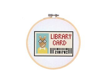 Tarjeta de la Biblioteca de Arthur - Patrón de punto de cruz en PDF