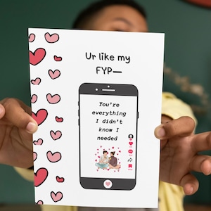 Tarjeta de amor de la Generación Z, Romance del algoritmo FYP, Saludo de San Valentín de aniversario, Tarjeta divertida para novio/novia, Tarjeta de amor de TikTok