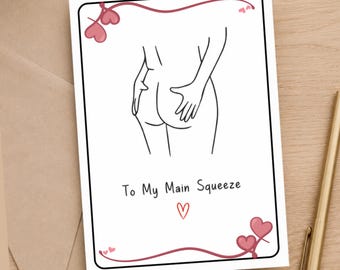 Tarjeta de aniversario divertida, tarjeta de San Valentín para esposa, tarjeta para novia imprimible, tarjeta de amor romántica (descarga digital)