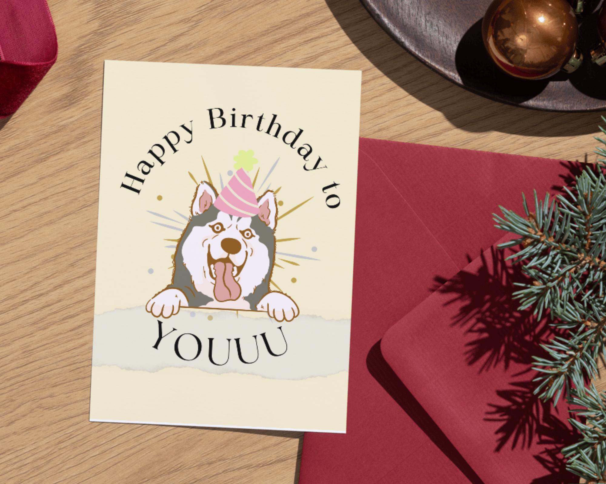 Funny Birthday Card Printable – Dog Birthday Card, Cute Dog Birthday ...