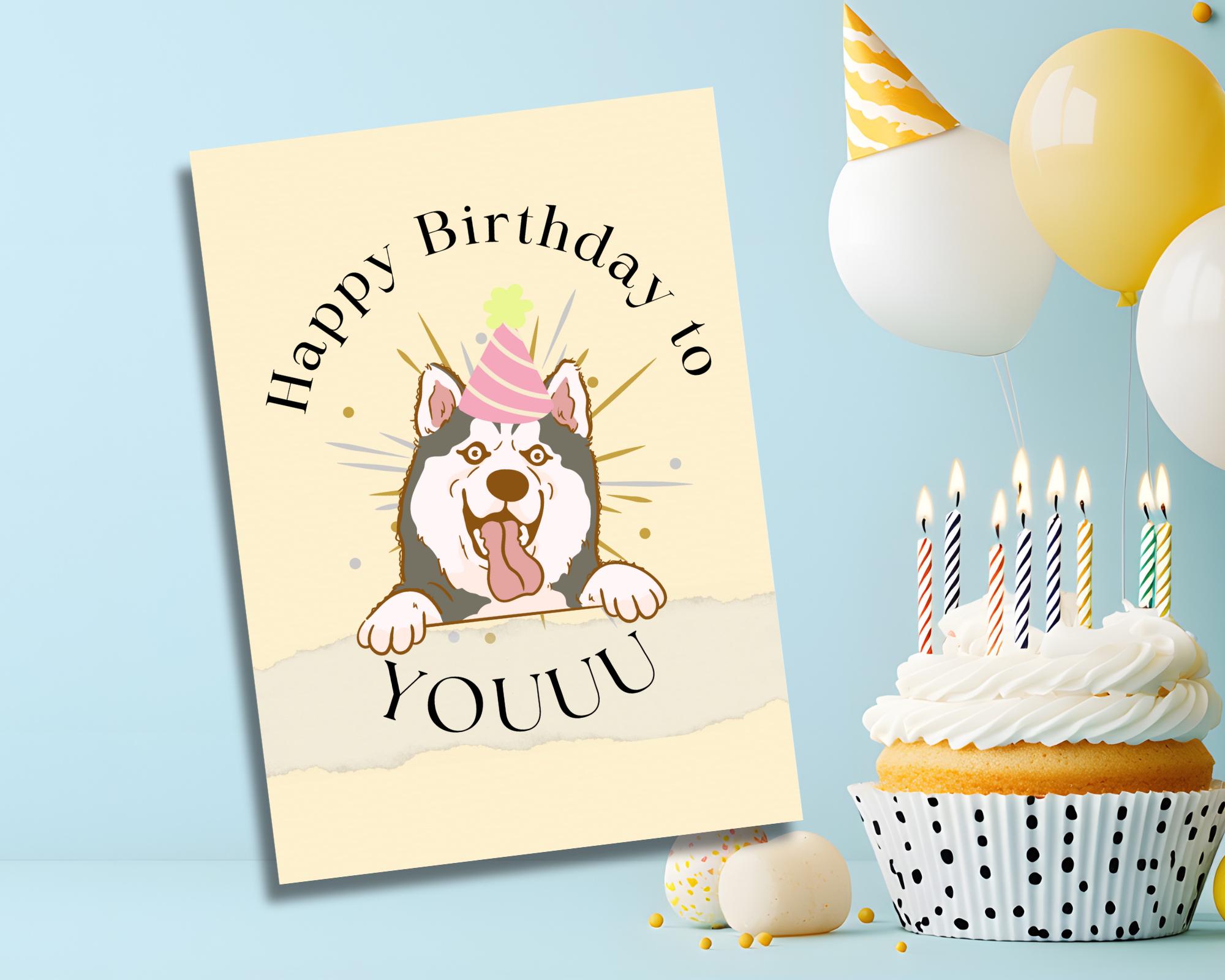 Funny Birthday Card Printable – Dog Birthday Card, Cute Dog Birthday ...