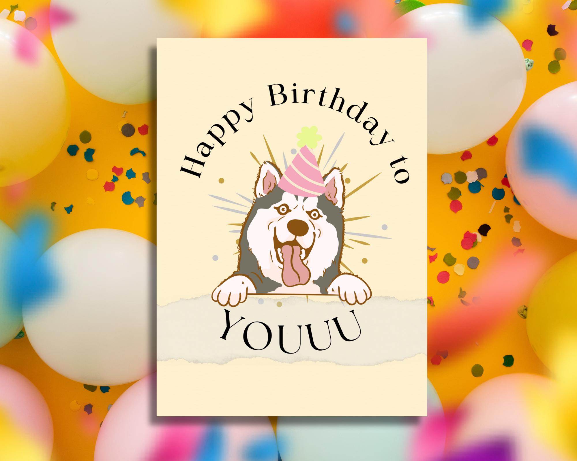 Funny Birthday Card Printable – Dog Birthday Card, Cute Dog Birthday ...