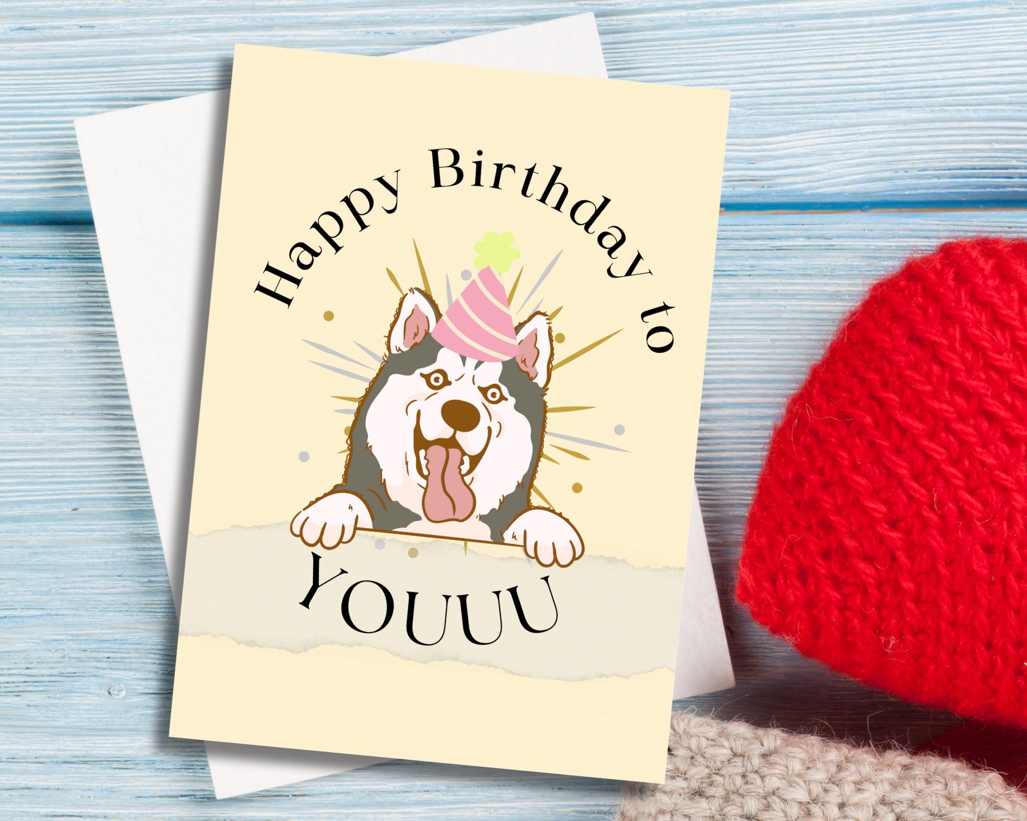 Funny Birthday Card Printable – Dog Birthday Card, Cute Dog Birthday ...