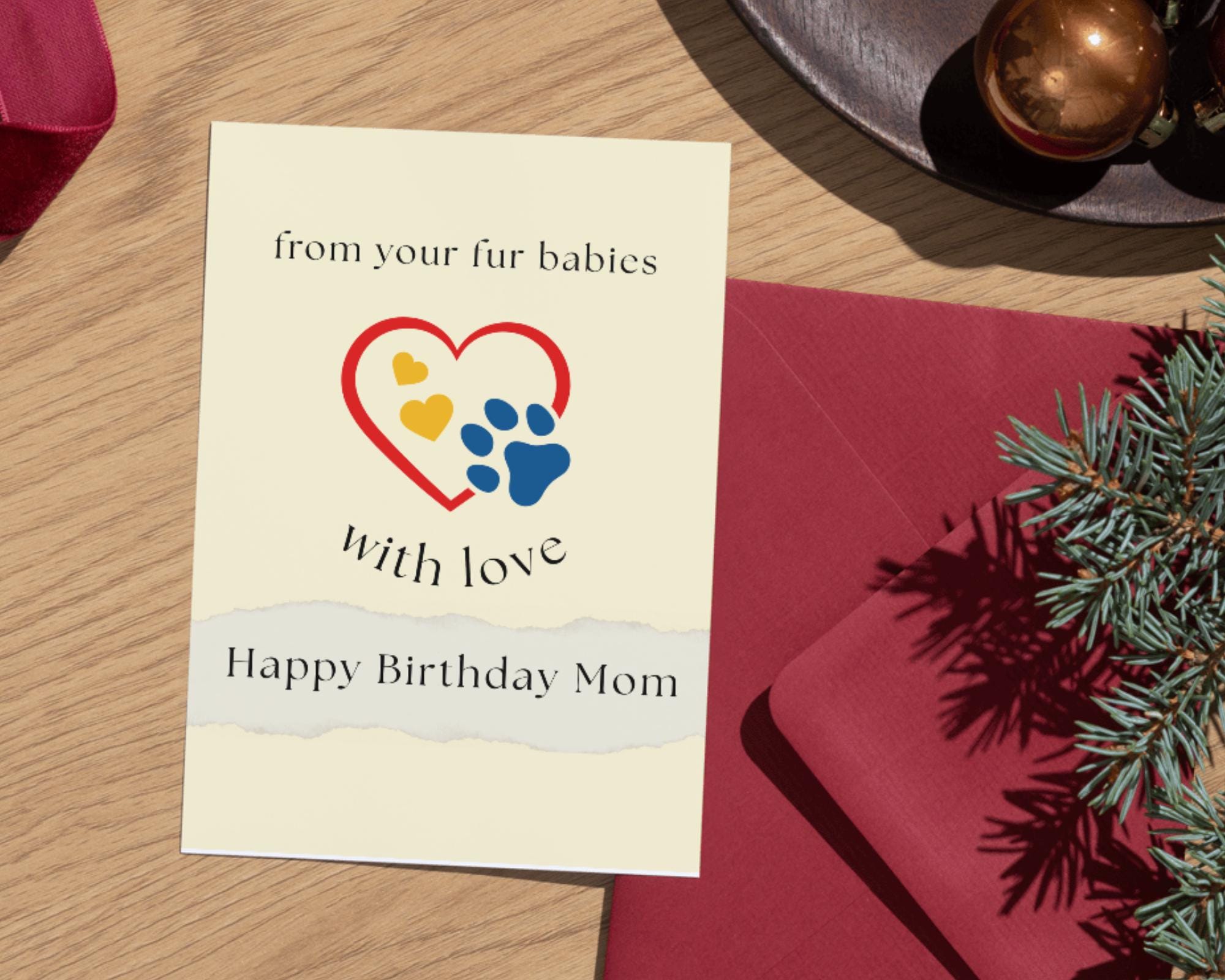 Dog Mom Birthday Card Printable – From Your Fur Babies Card, Pet Mom ...