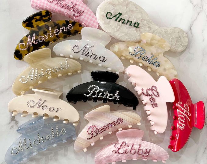 Custom Name Hair Clips, Hair Claw, Custom Hair Comb