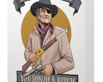 Classic Cowboy Card The Duke Has True Grit Western Movie Hero Greetings