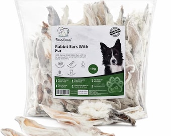 PAWLICIOUS Furry Rabbit Ears – 1kg Natural Dog Chews