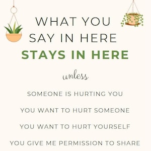 Confidentiality Poster | School Counseling Office Decor | Therapist Office | Mental Health | Digital Download | Instant Print | Safe Space