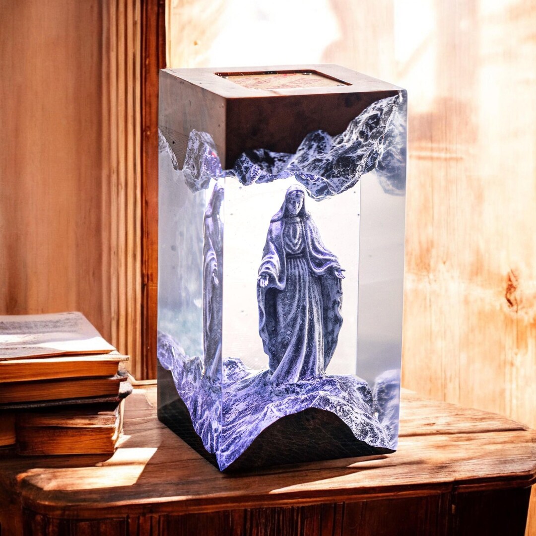 Handcrafted Virgin Mary Light, Catholic Night Lam, Inspirational Home ...