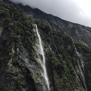 CameraRollCo Photography Print - Waterfall at Milford Sounds, New Zealand Home Wall Decor