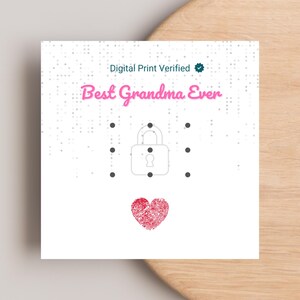 Huella digital Tarjeta para abuelas, Tarjeta para las abuelas, Tarjeta para abuelas Día de las Madres, Tarjeta de cumpleaños para la abuela.