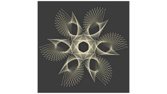 Flower - String Art Template (50 x 50 cm)