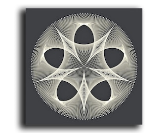 Estrella en círculo - Plantilla de arte con hilo (50 x 50 cm)