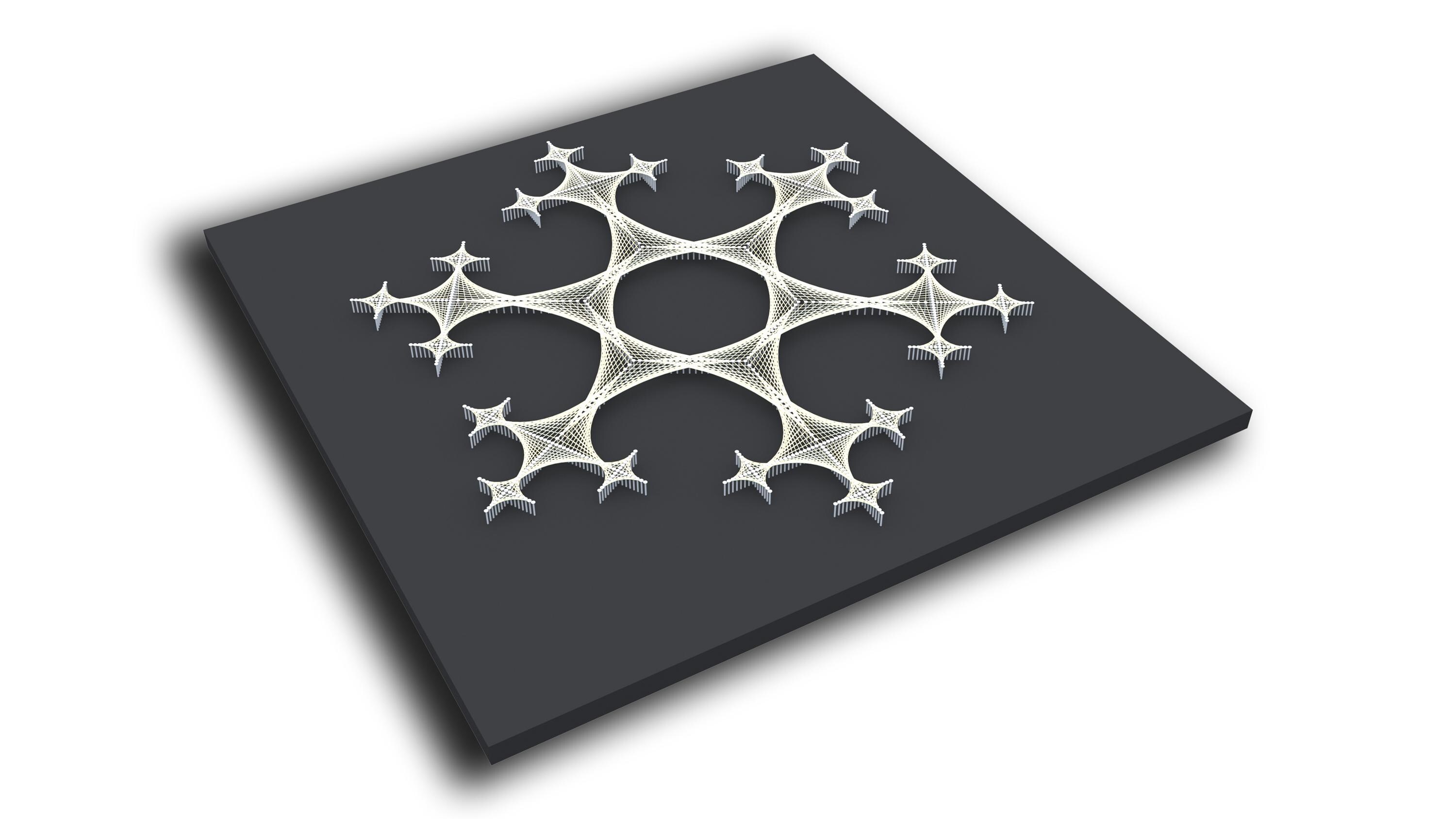 Snowflake String Art Template (50 X 50 Cm) Etsy