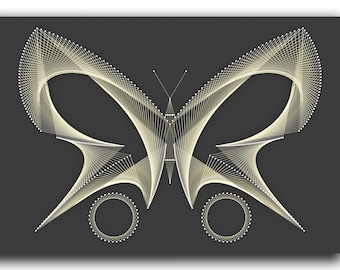 Mariposa - Plantilla de arte con hilo (75 x 50 cm)