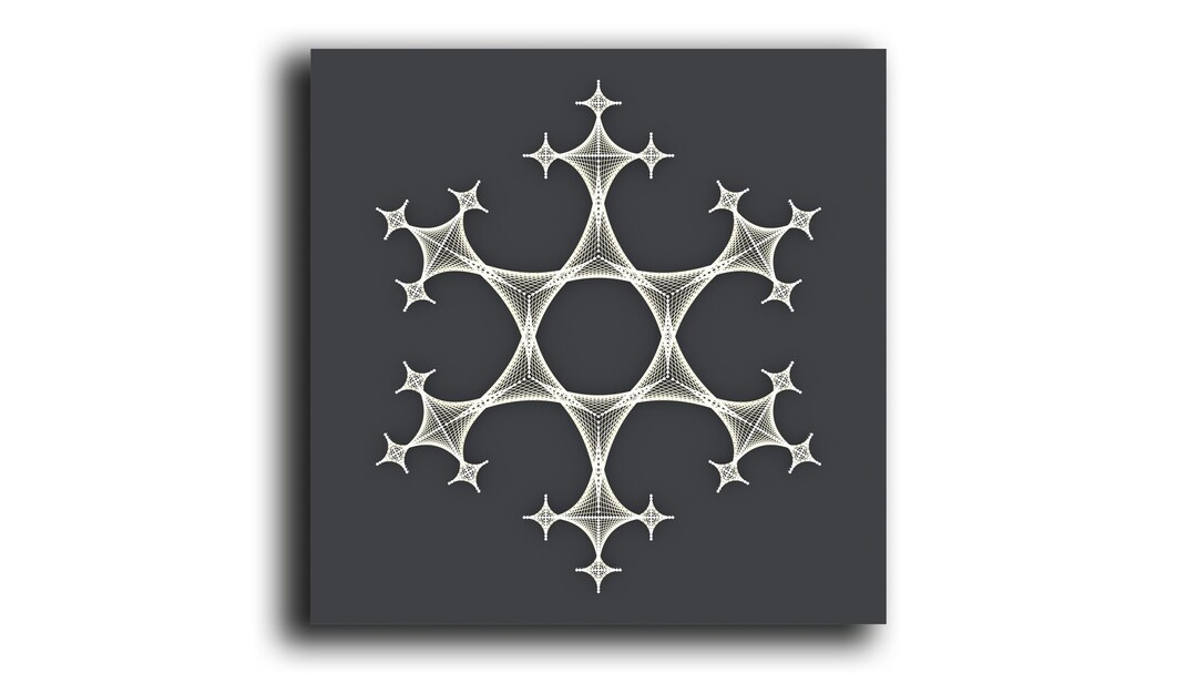 Snowflake String Art Template (50 X 50 Cm) Etsy