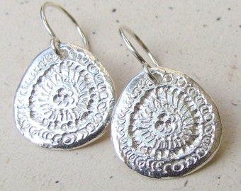 Silver Disc Earrings