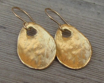Boucles d'oreilles cercle, Boucles d'oreilles disque en or, Boucles d'oreilles en or, Boucles d'oreilles en or, Boucles d'oreilles simples en or, Boucles d'oreilles de forme organique
