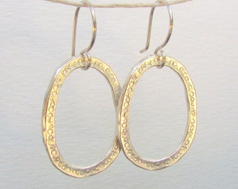 Silver Oval Earrings, Silver Earrings, Simple Dangle Earrings, Oval Earrings Silver, Oval Shaped Earrings, Dangle Oval Earrings