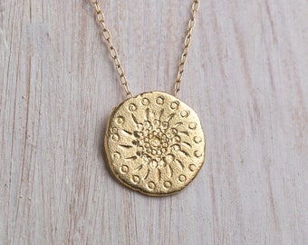 Gold Mandala Pendnat Necklace, Statement Necklace, Gold Necklace, Mandala Necklace, Mandala Jewelry, Empowering Gift
