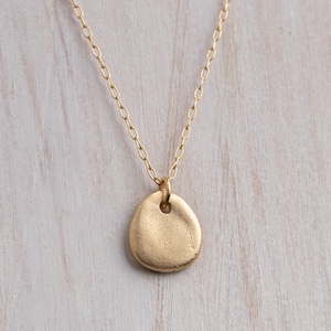 Gold Pebble Necklace, Simple Gold Necklace, Gold Necklace, Simple Gold Organic Jewelry
