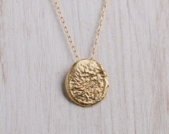 Goldsamen-Halskette, zierliche Goldkette, zarte Goldkette, einfacher Schmuck für jeden Tag, zierlicher Anhänger, Natur-inspirierte Halskette