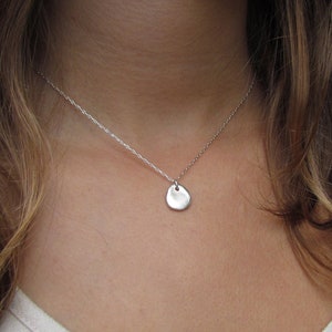 Silver Pebble Necklace, Simple Silver Necklace, Silver Necklace, Simple Silver Organic Jewelry