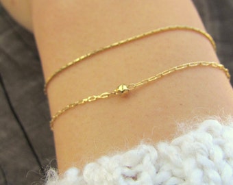Gold Bracelet, Thin Gold Bracelet, Dainty Gold Chain Bracelet, Delicate Gold Layering Bracelet, Seeds Beaded Bracelet, Empowering Gift