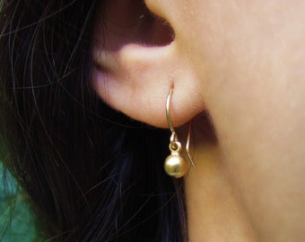 Gold Ball Earrings, Modern Earrings, Tiny Gold Earrings, Simple Gold Earrings, Gold Minimalist Jewelry, Delicate Gold Earrings