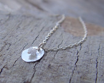 Collier diamant brut, collier en argent sterling, collier en argent sterling, collier délicat en argent, collier diamant brut