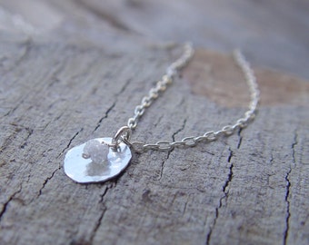 Raw Diamond Necklace, Sterling Silver Necklace,  Sterling Silver Necklace, Dainty Silver Necklace, Rough Diamond Necklace