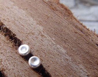 Siver Stud Earrings, Tiny (3mm) Pebble Sterling Silver Post Earrings, Sterling Silver Earring Stud,  Sterling Tiny Studs