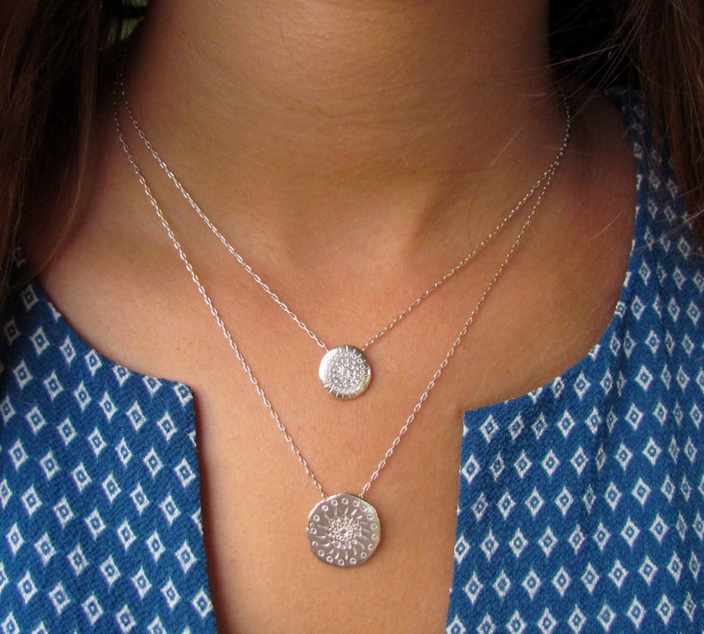 Mandala Jewelry Statement Necklace Mandala Necklace Coin Necklace Silver Necklace Silver Coin Necklace Silver Mandala Pendnat Necklace