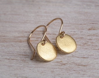 Boucles d'oreilles cercle, Boucles d'oreilles disque en or, Boucles d'oreilles en or, Boucles d'oreilles en or, Boucles d'oreilles simples en or, Boucles d'oreilles de forme organique