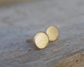 Gold Stud Earrings, 5mm Small Gold Earrings, Gold Stud Earring, Gold Circles Studs, Stud Earings