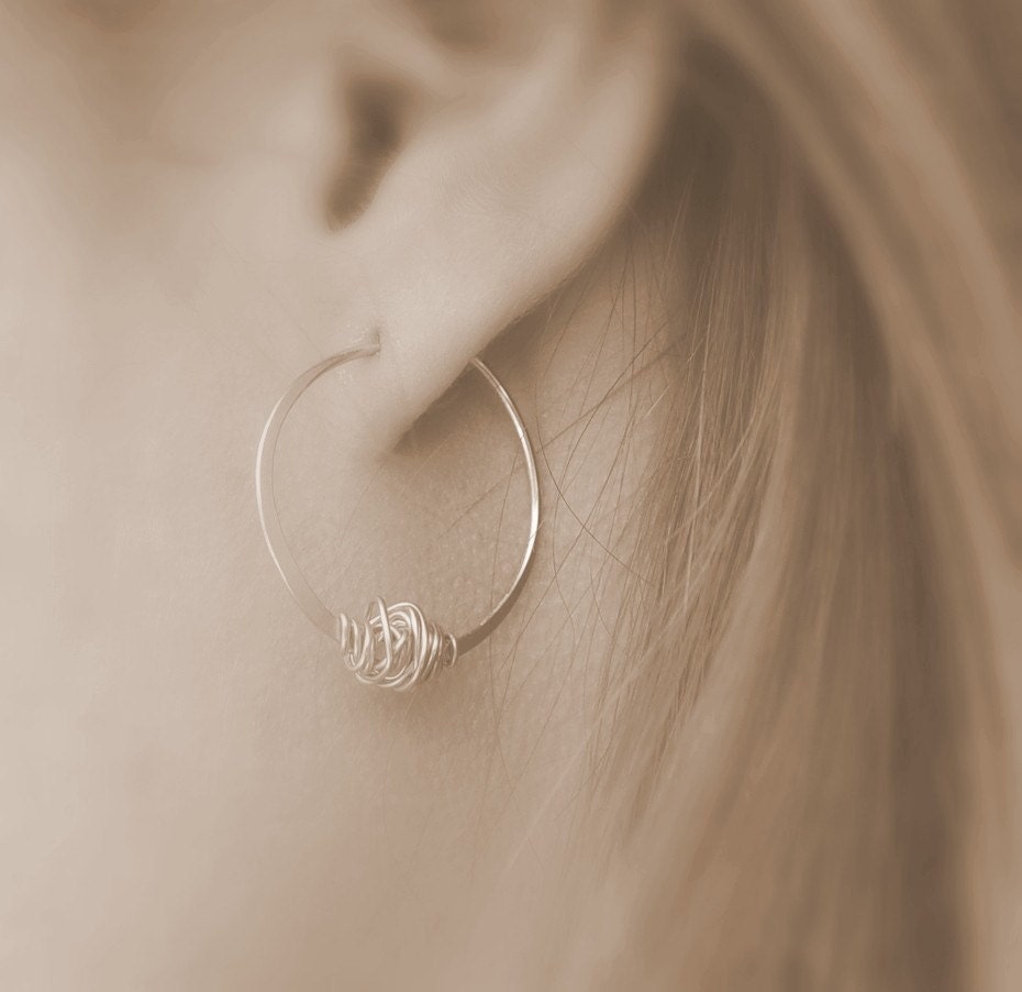 Silver and Gold Hoops Oxidized Sterling Silver and 14kt Gold Etsy