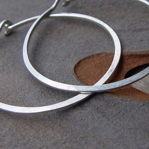 Sterling Silver Hoops, Classic Organic Shape Hoops, Medium Silver Hoop Earrings, Sterling Silver Hoop Earrings