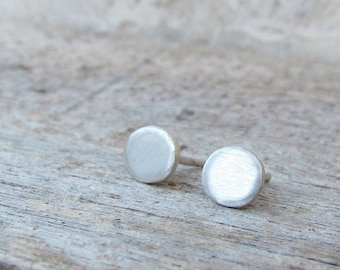 Silver Stud Earrings, 5mm Small Silver Earrings, Silver Stud Earring, Silver Circles Studs, Stud Earings